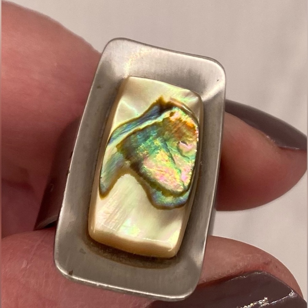 ABALONE stainless steel fashion ring signed